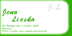 jeno licsko business card