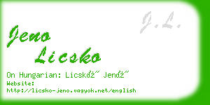 jeno licsko business card